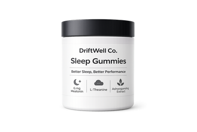 DriftWell Co. Sleep Gummies — Natural Sleep Aid with Melatonin, L-Theanine & Ashwagandha
