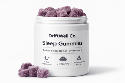 DriftWell Co. Sleep Gummies — Natural Sleep Aid with Melatonin, L-Theanine & Ashwagandha